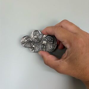 Vintage Silver Roman Coin Replicas brooch costume jewelry